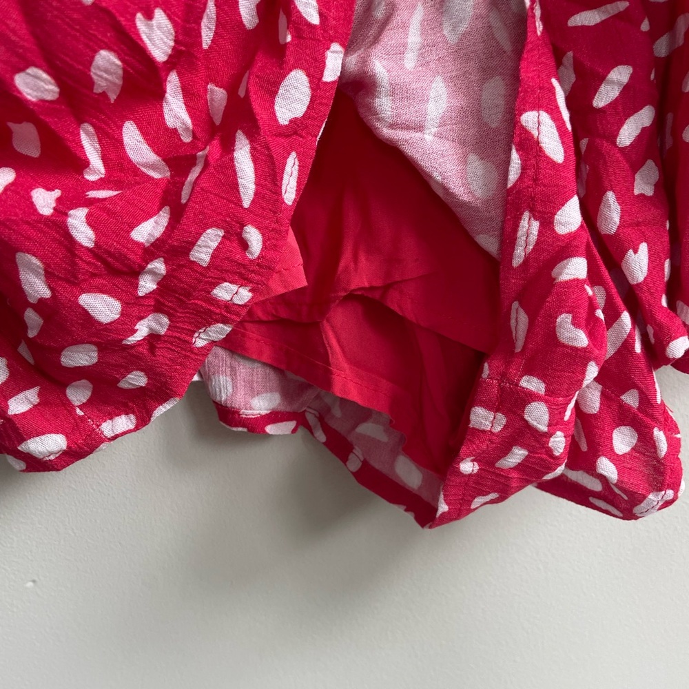 Lulu's Hey Sunny Red Dotted Short Sleeve Romper in Red - Picture 7 of 10